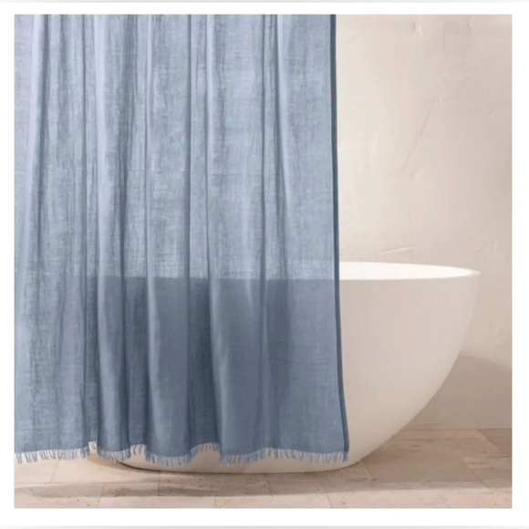 Casaluna Bath New Casaluna Gauze Shower Curtain Sky Blue 72 In X 72